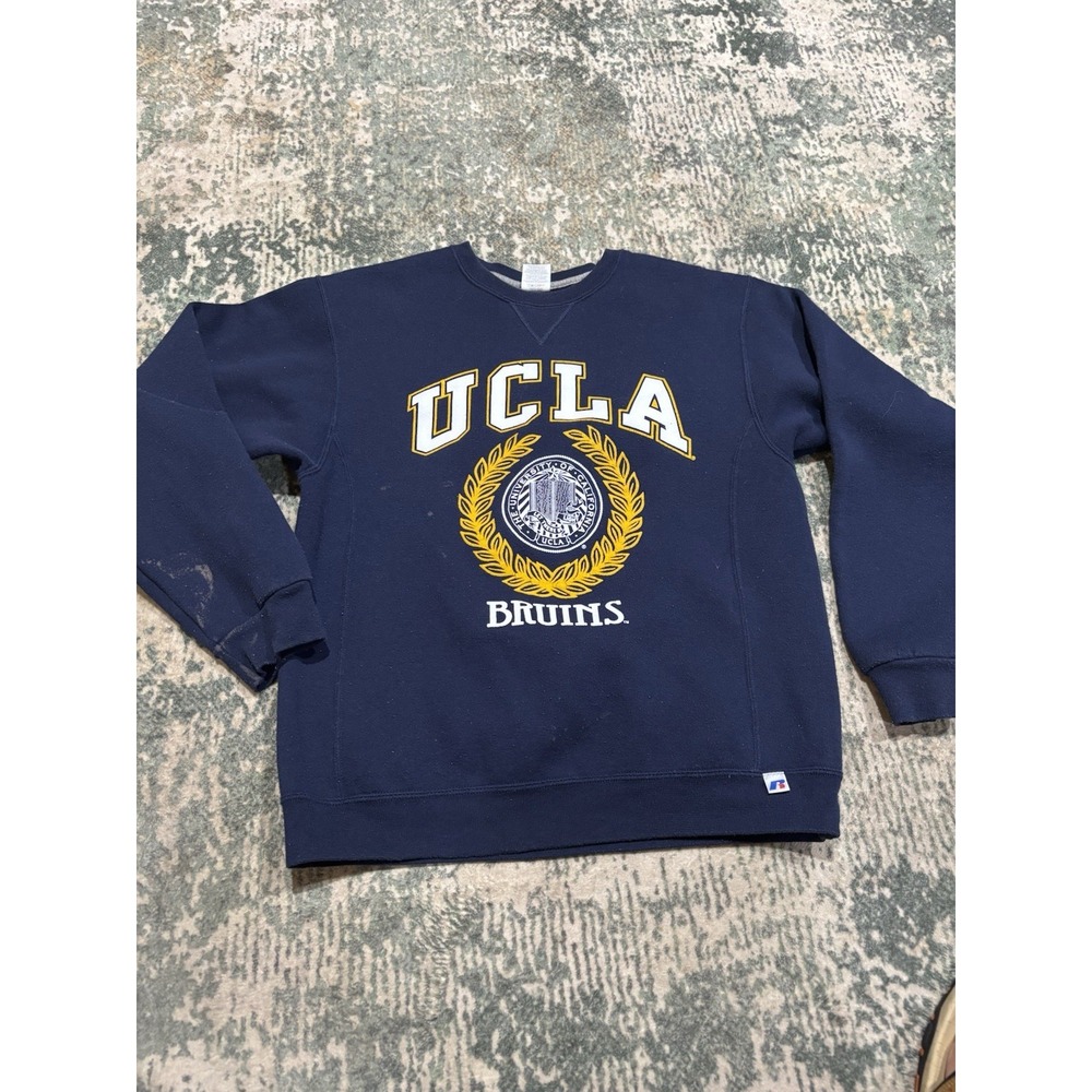Vintage 90s Russell Athletic UCLA Bruins Crewneck Sweatshirt Navy Blue Size M